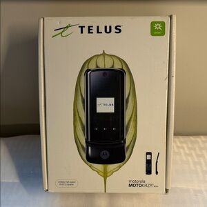 Motorola black slide phone with Telus logo